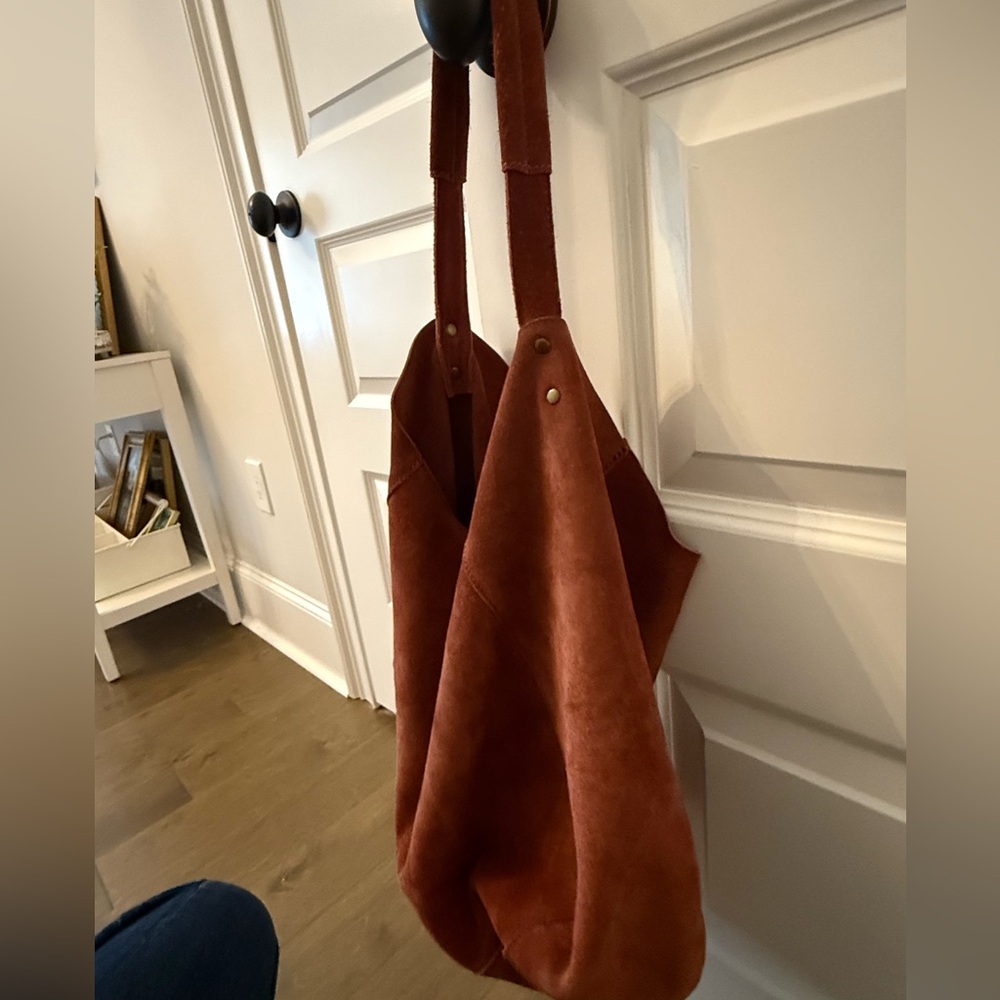 Anthro maroon Suede Tote Bag